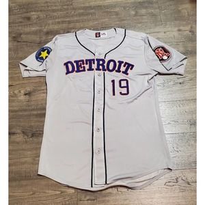 Vintage Negro Leagues NLBM Detroit Stars #19 Pete Hill Baseball Jersey Mens XL